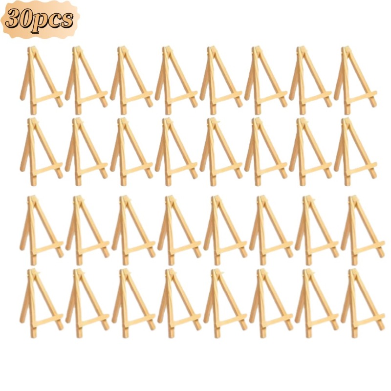 Sustainable Living Eco Friendly - 30Pcs Mini Wooden Easel Stands A-Frame
