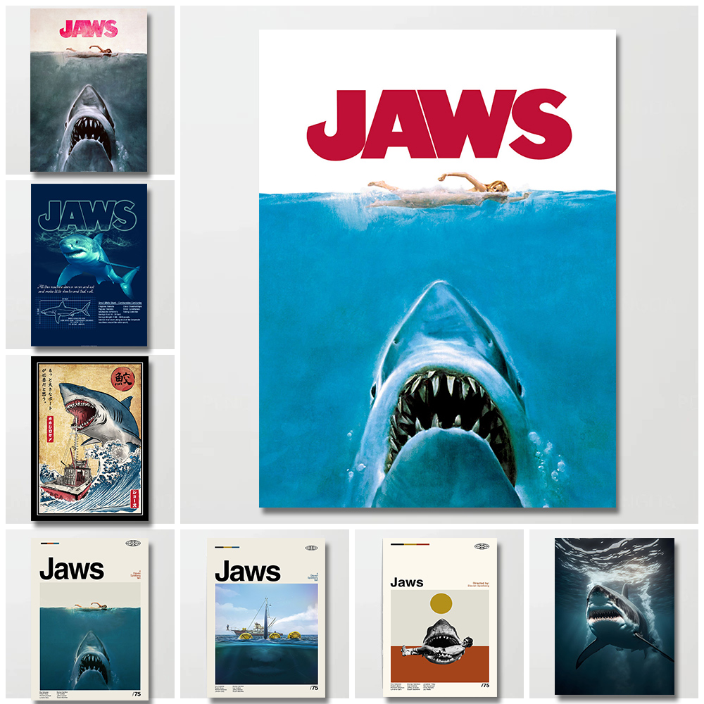 Jaws Posters  Shark Canvas Pai - Sustainable Living Eco Friendly review and price