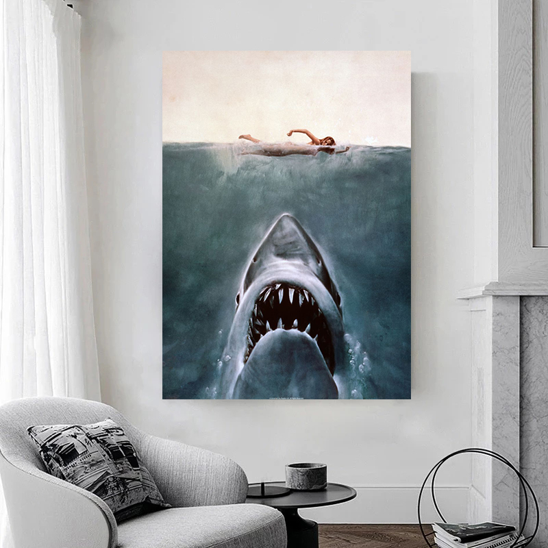 Jaws Posters  Shark Canvas Pai - Sustainable Living Eco Friendly review and price